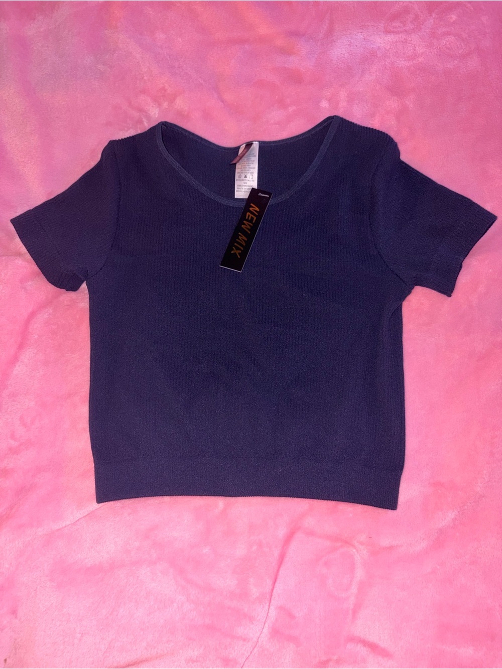 New Mix Navy Short Sleeve Knit Top for Kids